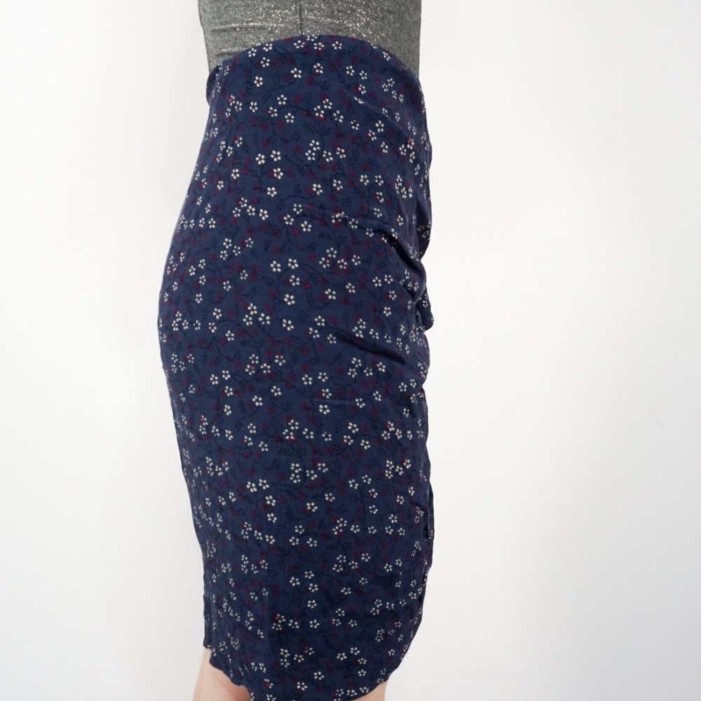 VERONICA BEARD Floral Ruched Zipper SPENCER Skirt - Picture 3 of 6